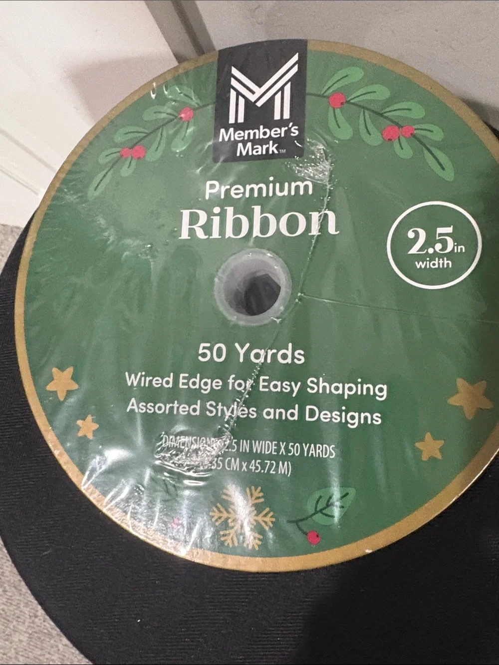 Holiday Poinsettia Wire-Edge Ribbon in Red and Green - Classic Holiday Decor